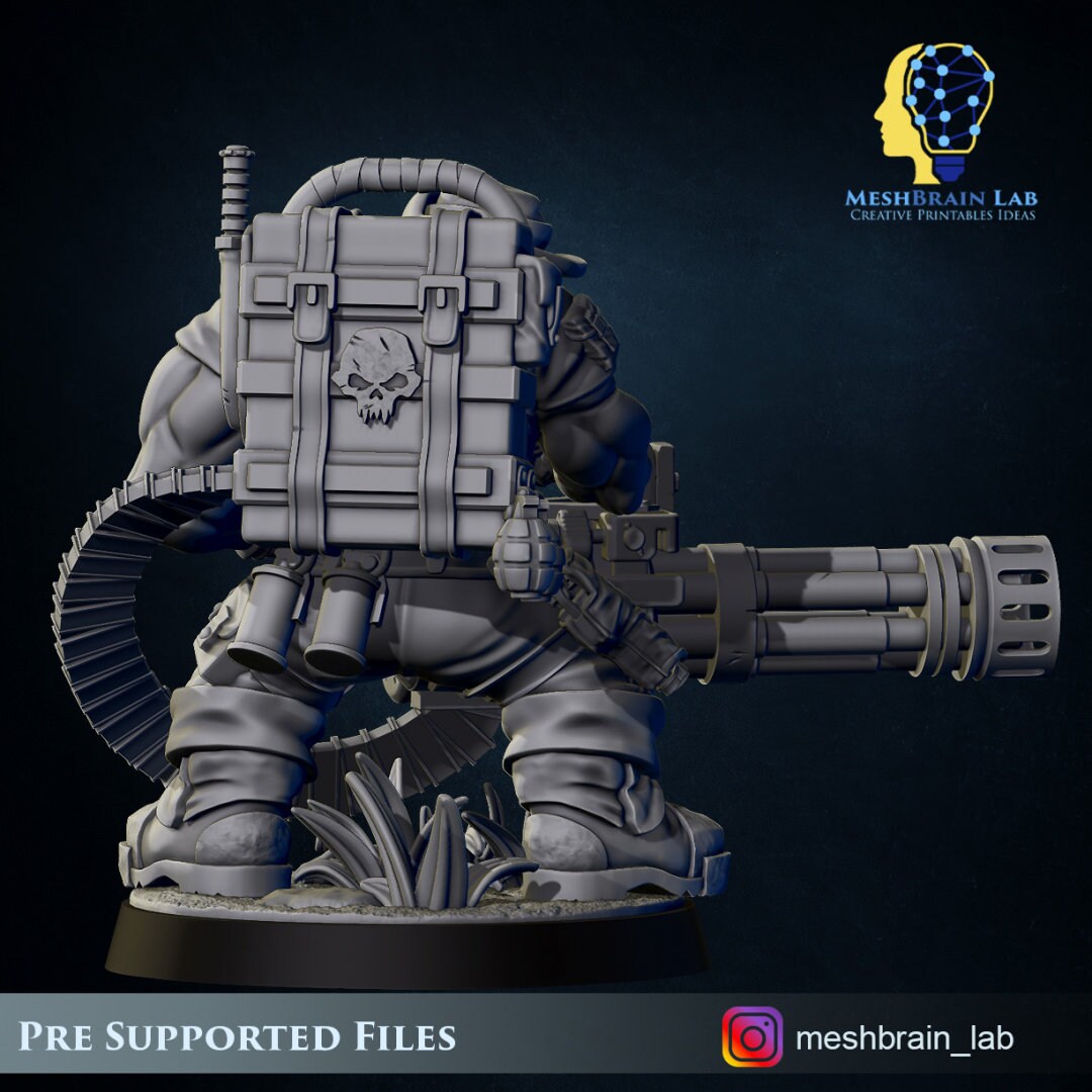 Ork Commando with Minigun Resin Upgrade Parts alternate view 5