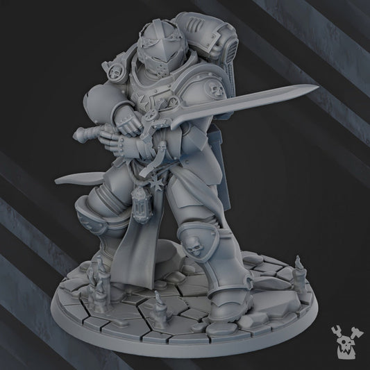 Templar Space Knight Resin Miniature Figure alternate view 2