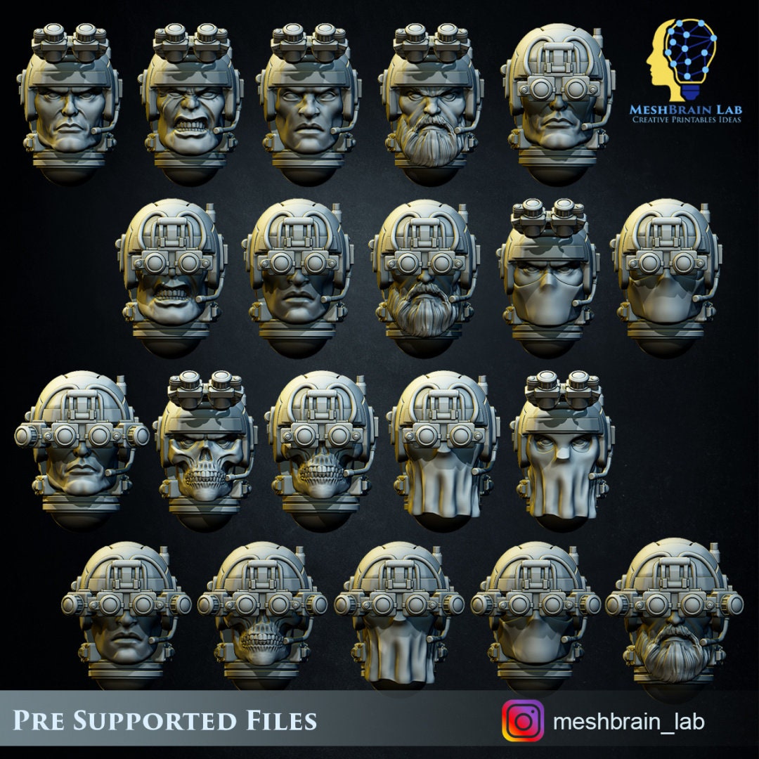 Imperial Marine Scout Heads x20 Resin Upgrade Parts product image