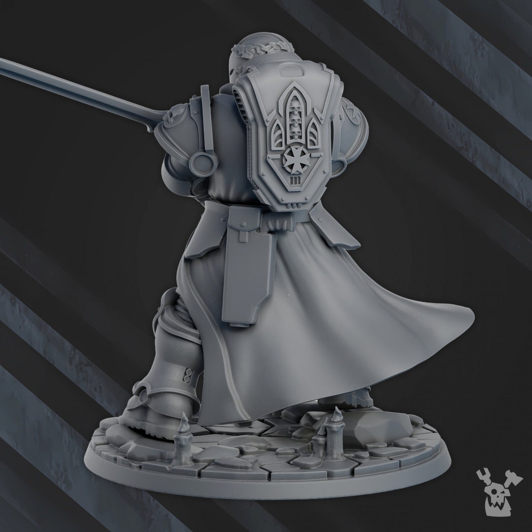 Templar Space Knight Resin Miniature Figure alternate view 3