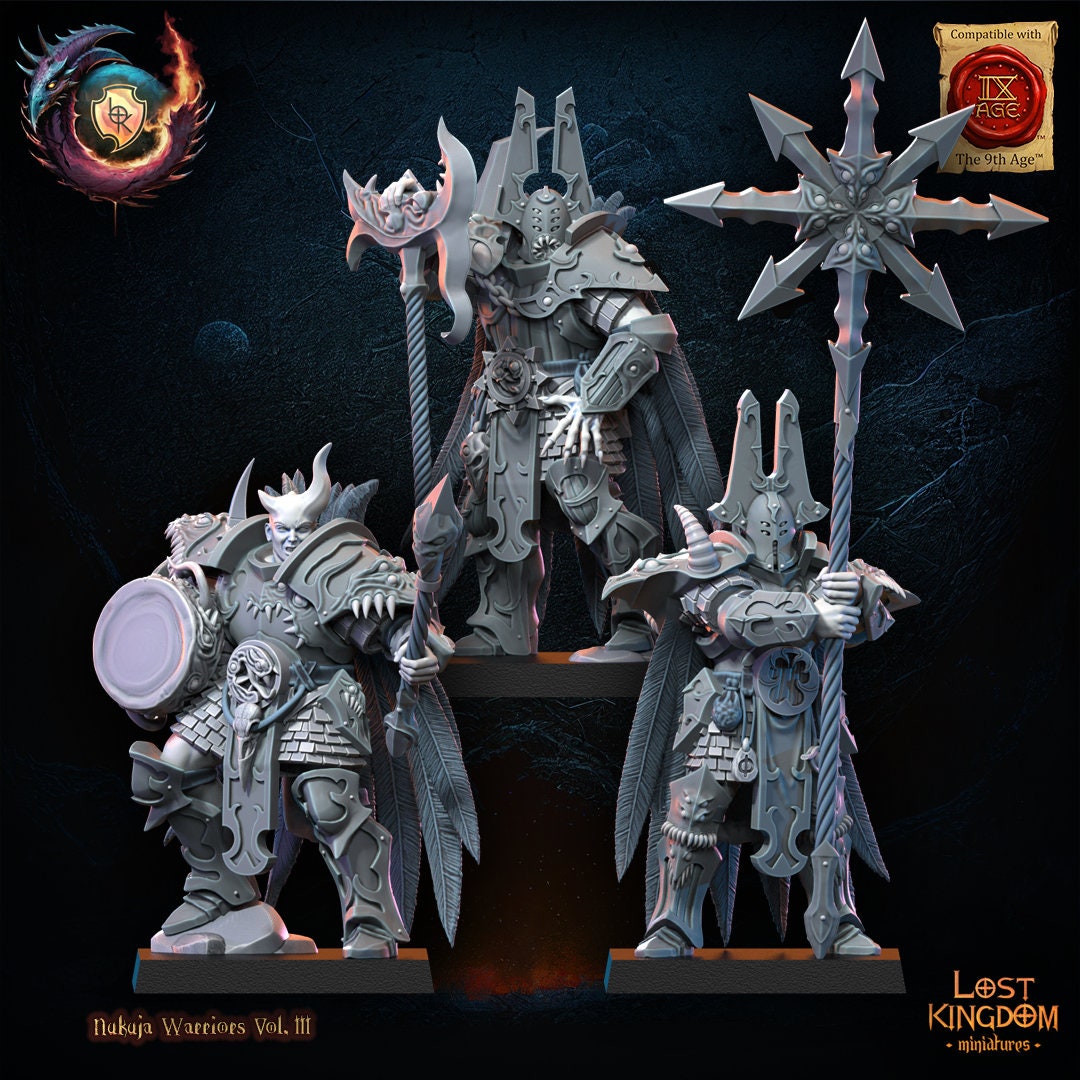 Chaos Berserker Command Group Resin Boss Miniature product image