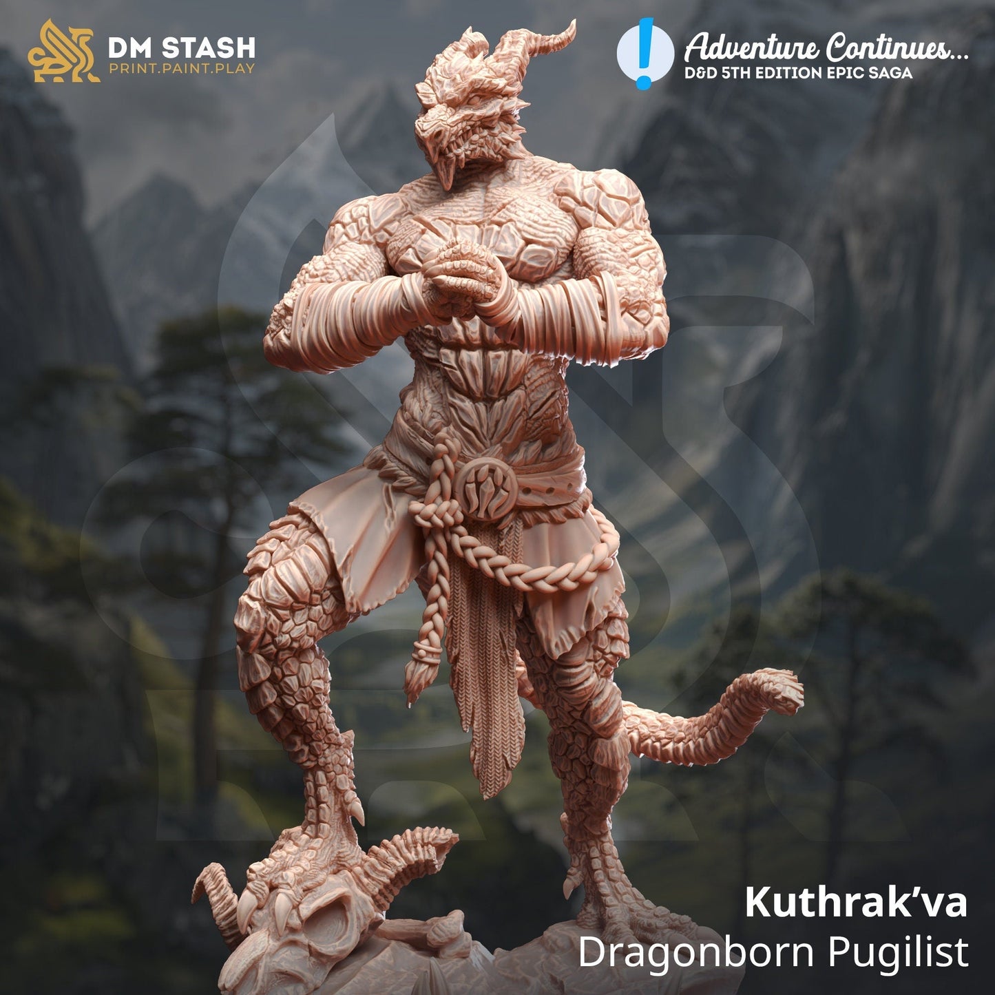 Dragonborn Fighter Resin Boss Miniature product image