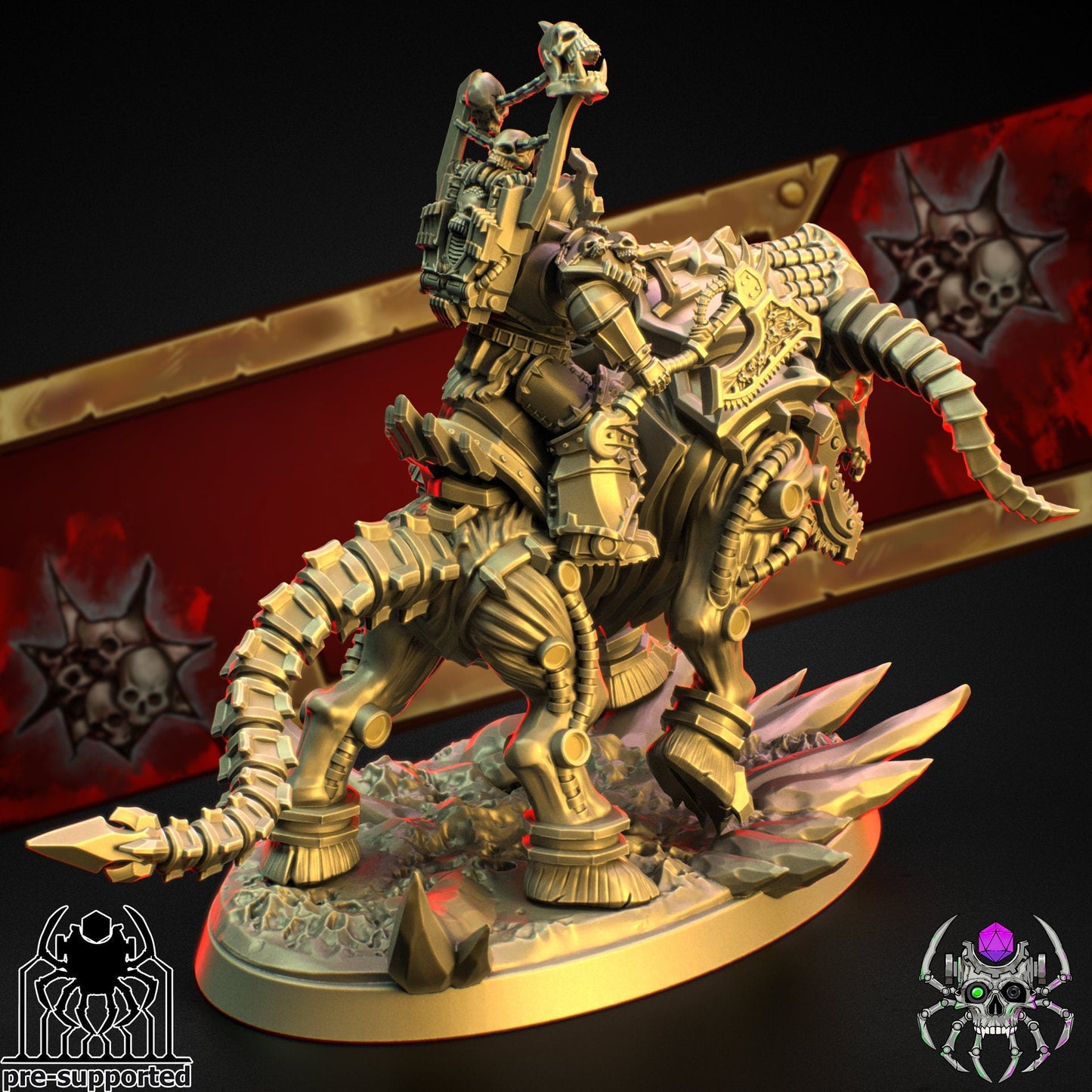Bloody Skulls Hell Rider Resin Miniature Figure alternate view 3