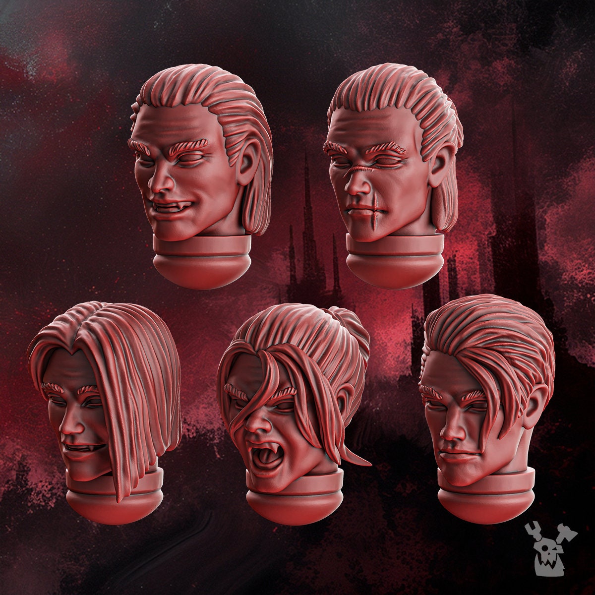 Crimson Wings Handsome Heads Set Resin Upgrade Parts alternate view 4
