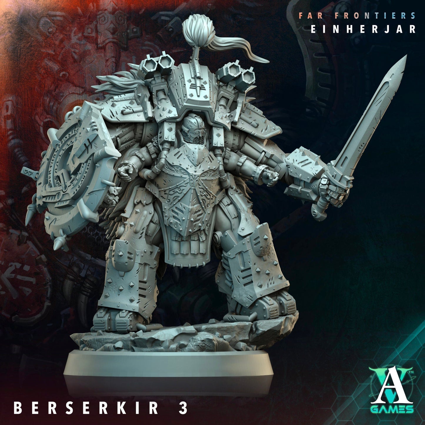 Berserkir Resin Miniature Figure alternate view 3