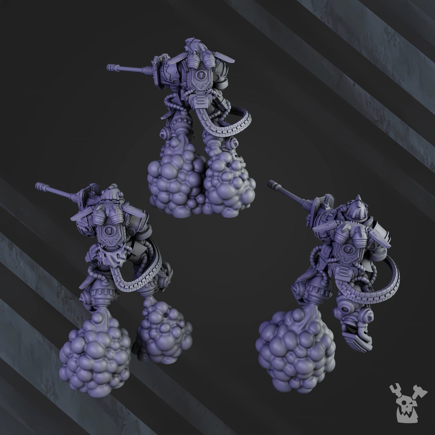White Megaladon Clan Depressor Squad Resin Miniatures Set alternate view 3