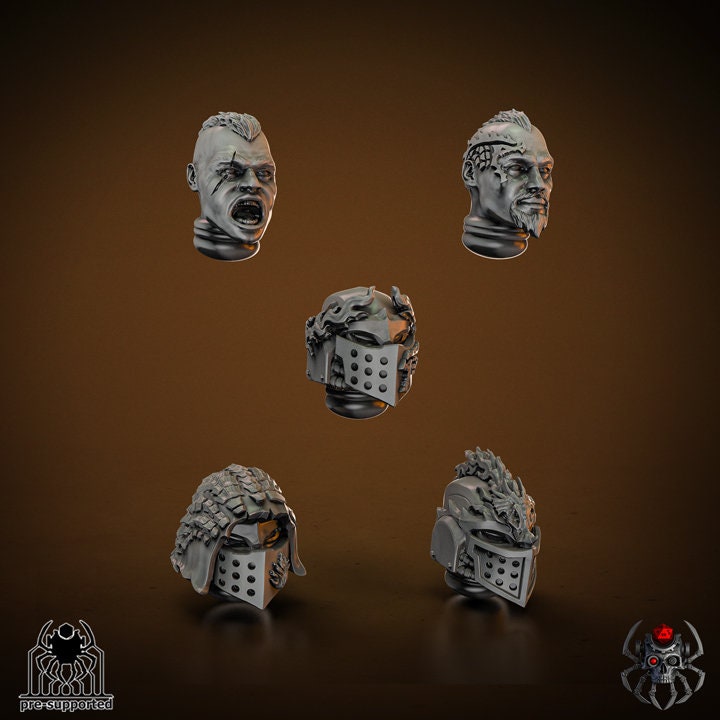 Flame Lizards Blade Master Helmets x10 Resin Upgrade Parts product image