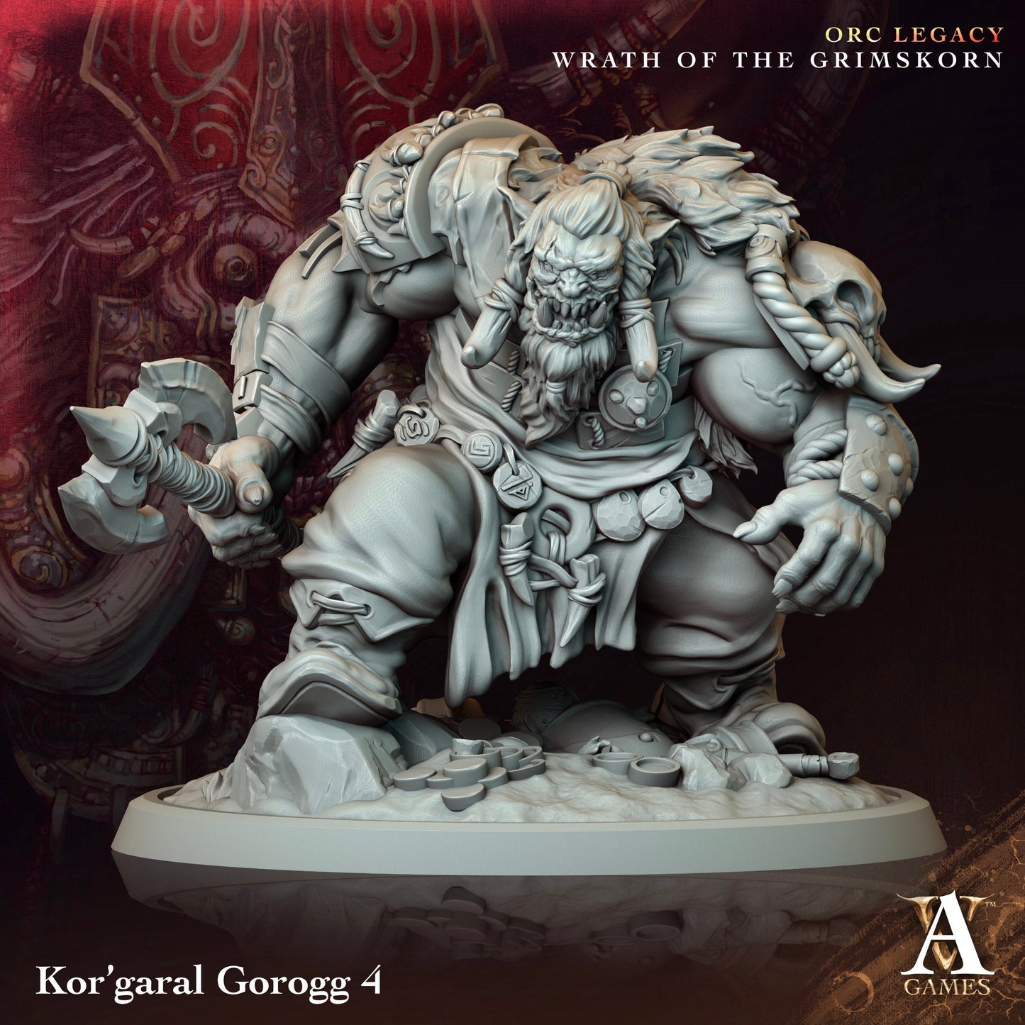 Kor'Garal Gorogg Resin Miniature Figure alternate view 4