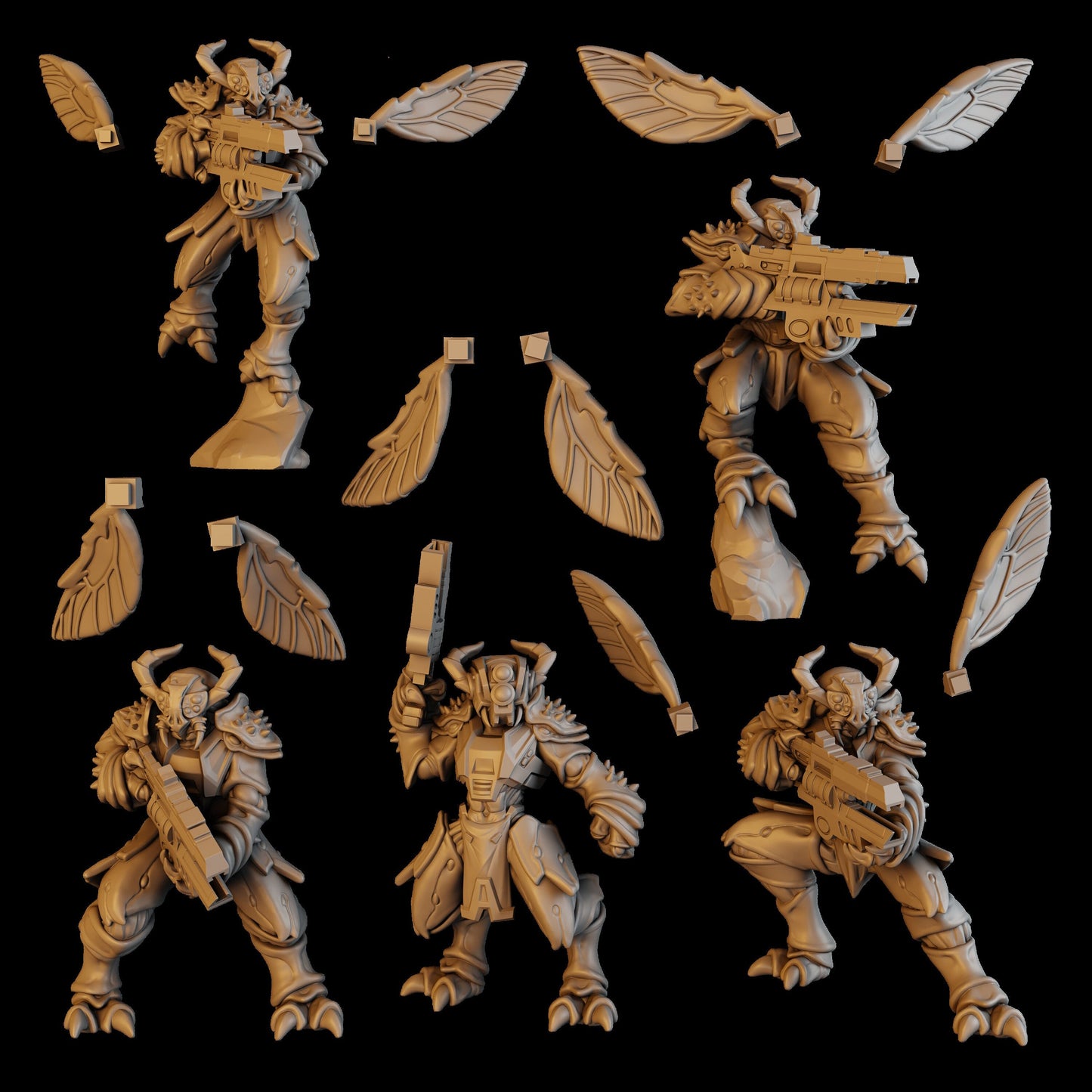 Space Vespidae Assault Squad Resin Miniatures Set alternate view 5