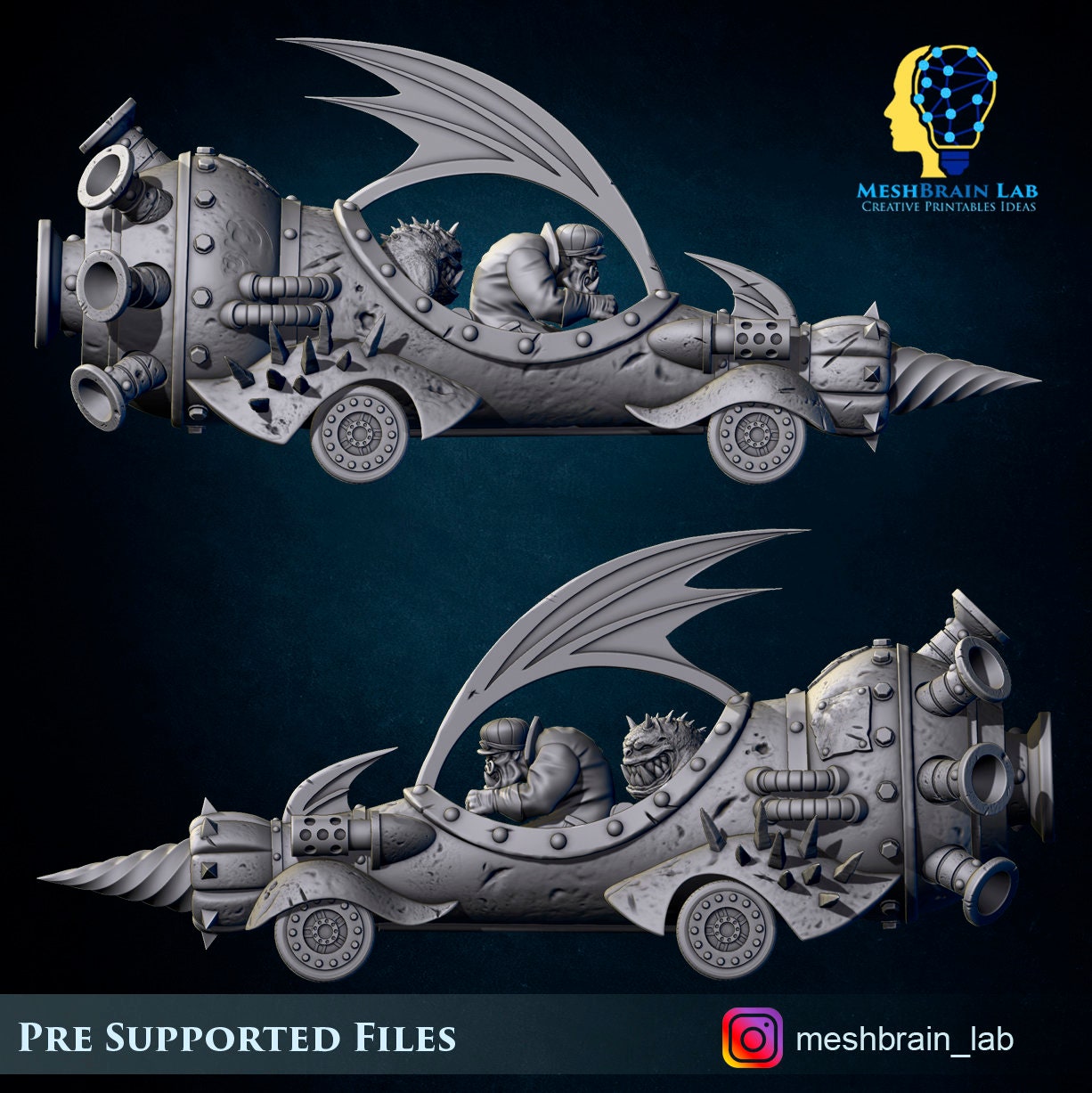 Evil Machine RaceOrk Car Resin Miniature Figure alternate view 5