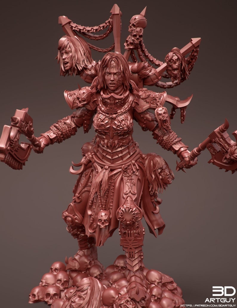Angry Ax Lady Resin Miniature Figure product image