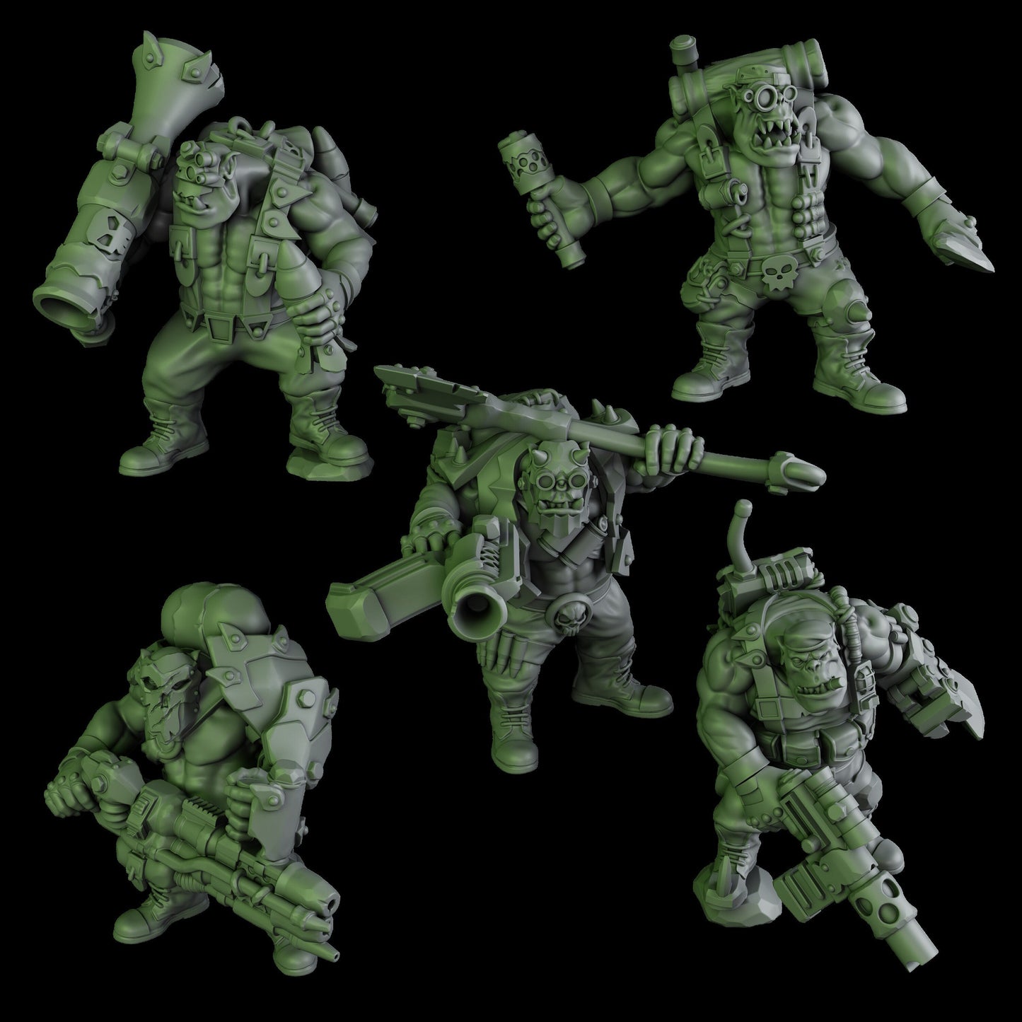 Black Orks Mob Resin Miniature Figure alternate view 5