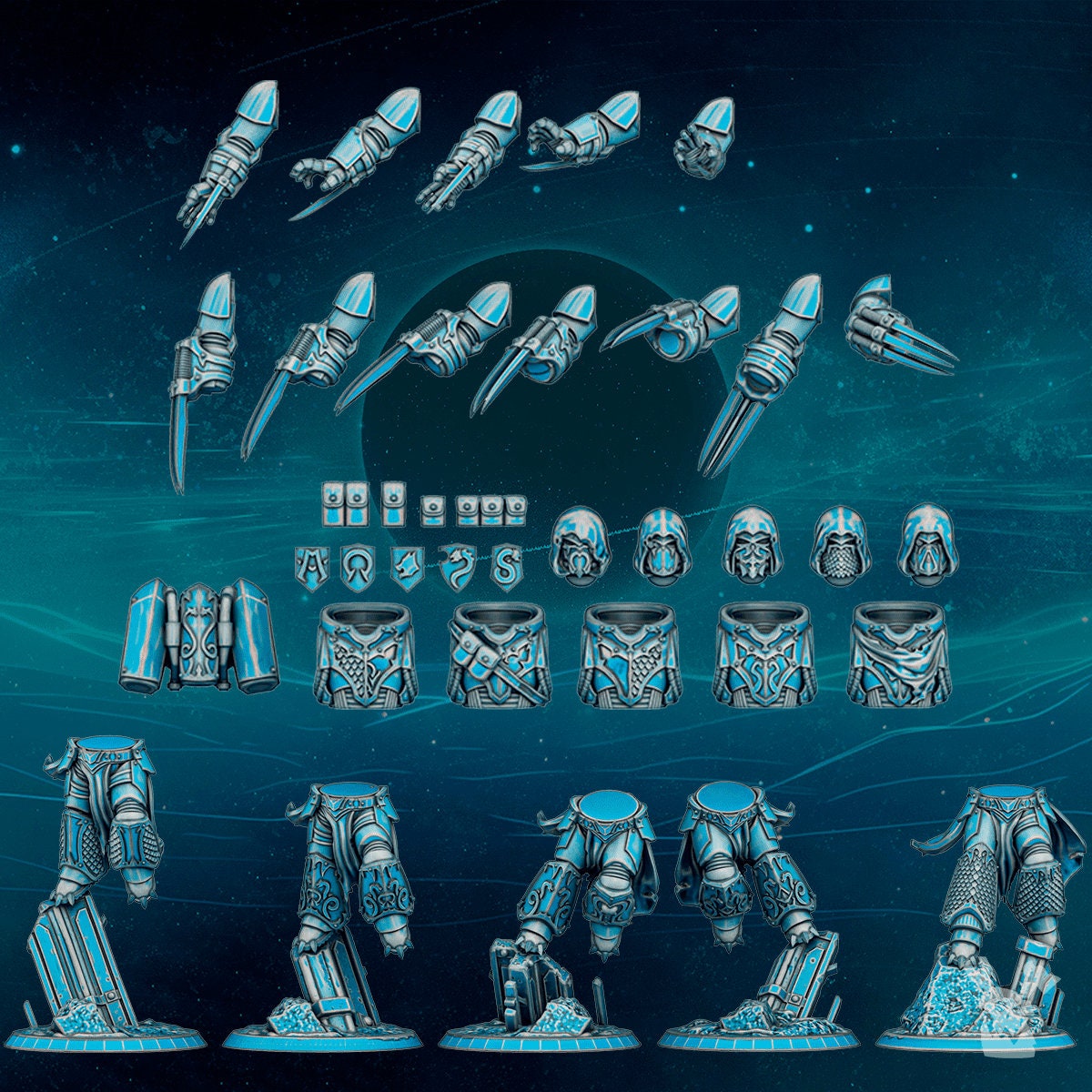 Scylla Legion Assault Squad x5 Resin Upgrade Parts alternate view 3