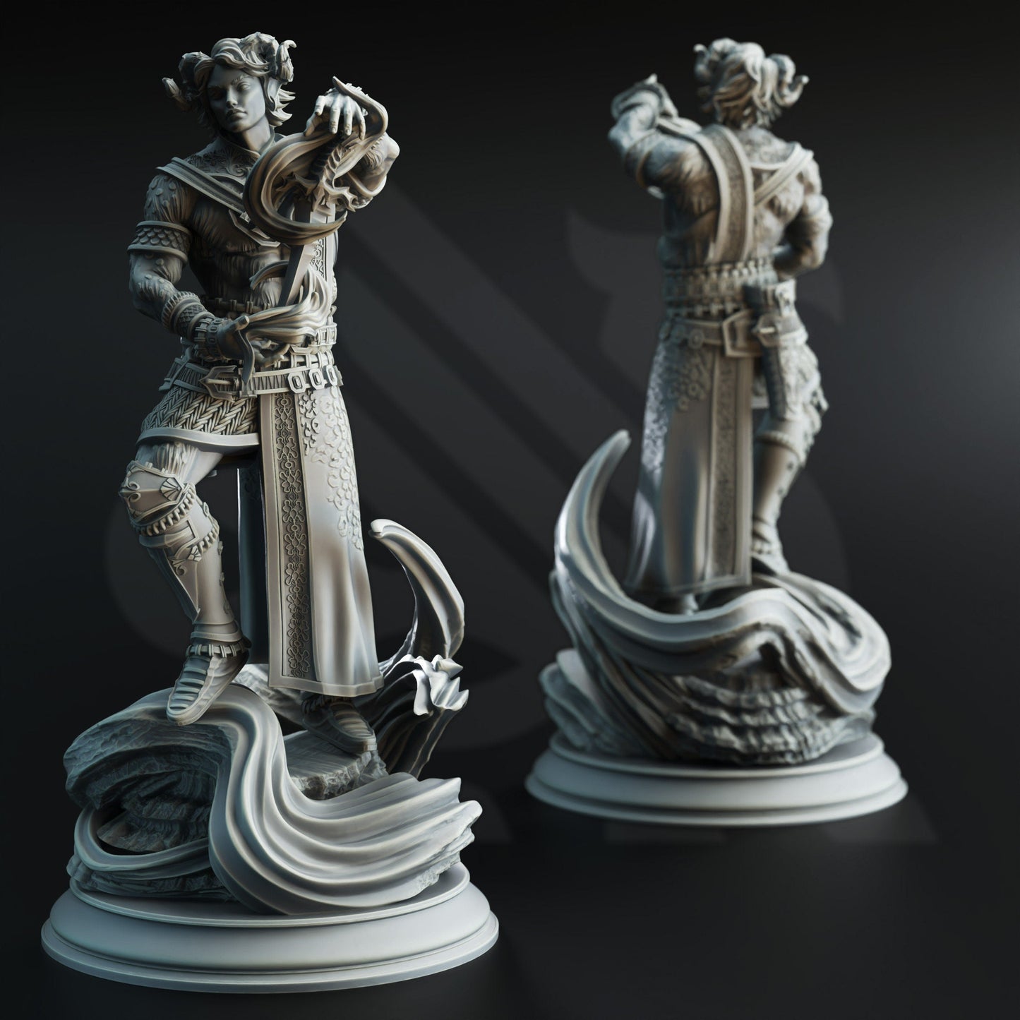 Tiefling Infernal Warlock Resin Miniature Figure alternate view 3