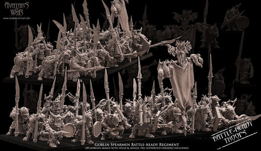 Goblin Spearmen Regiment x20 Resin Upgrade Parts alternate view 2