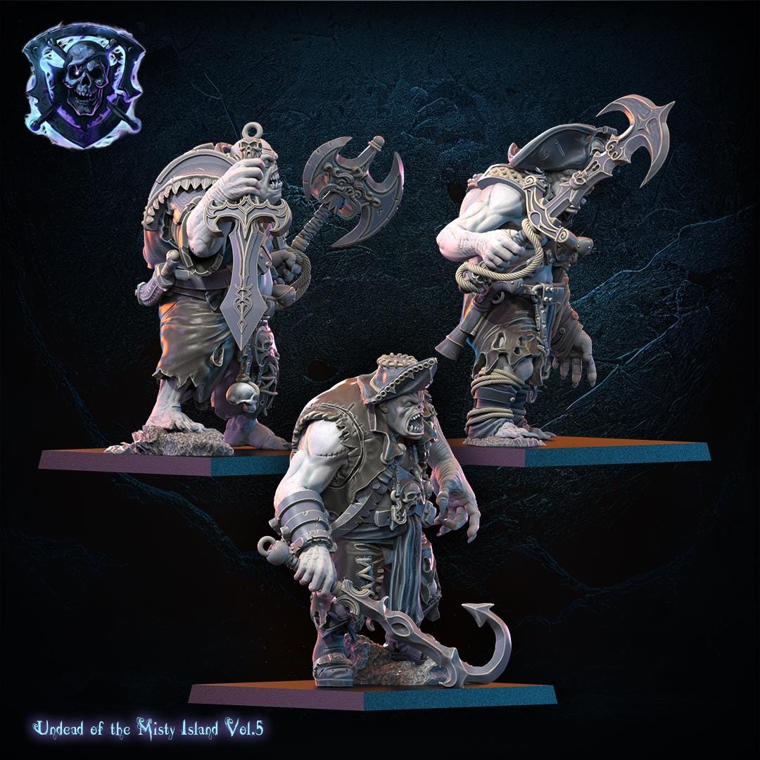 Undead Pirate Ogre Regiment Resin Miniatures Regiment alternate view 2