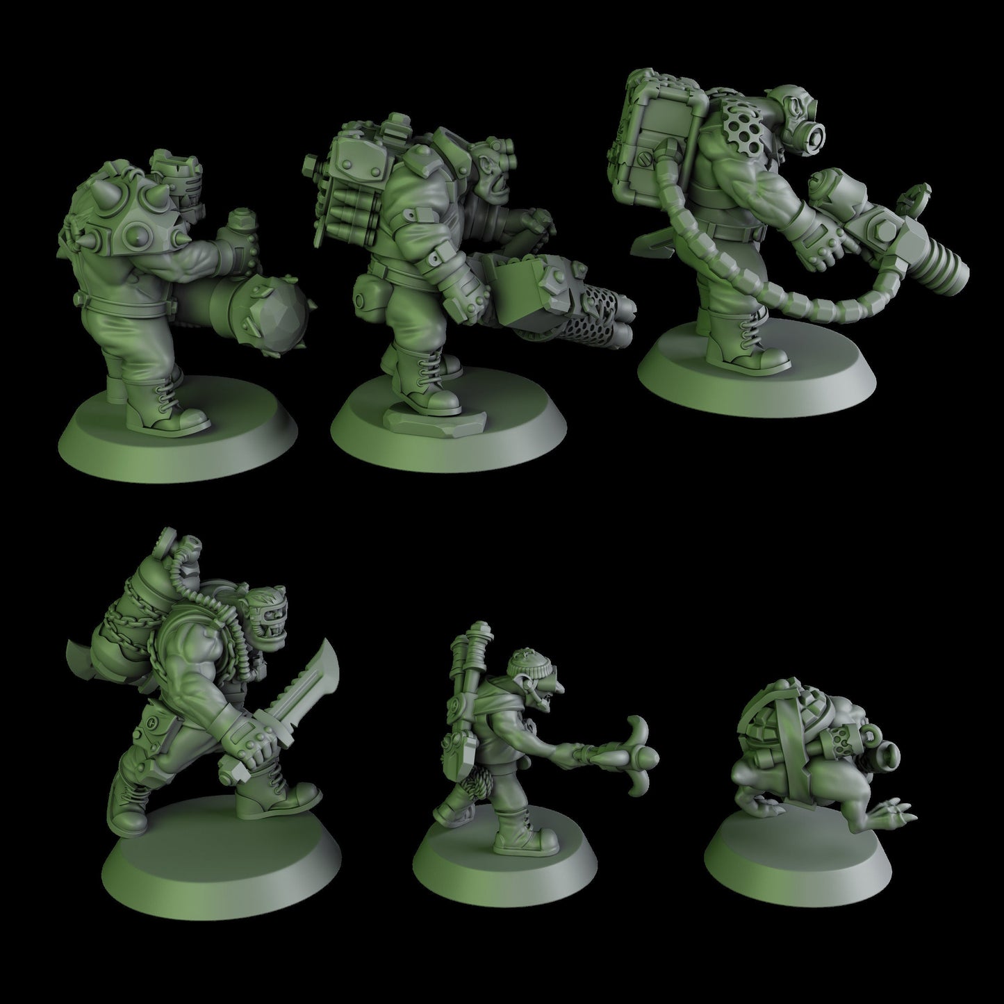 Black Orks Mob #2 Resin Miniature Figure alternate view 4