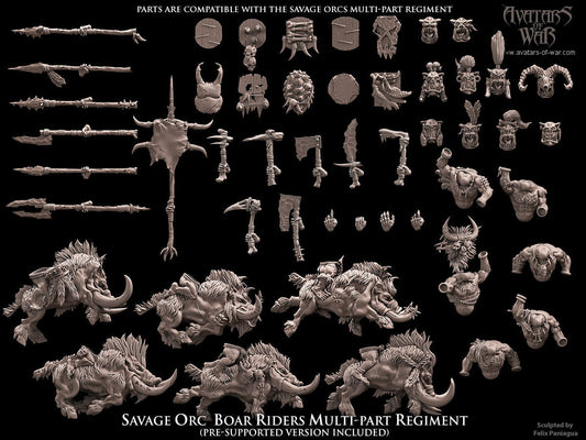 Savage Orc Boar Rider Regiment Resin Miniatures Regiment alternate view 2
