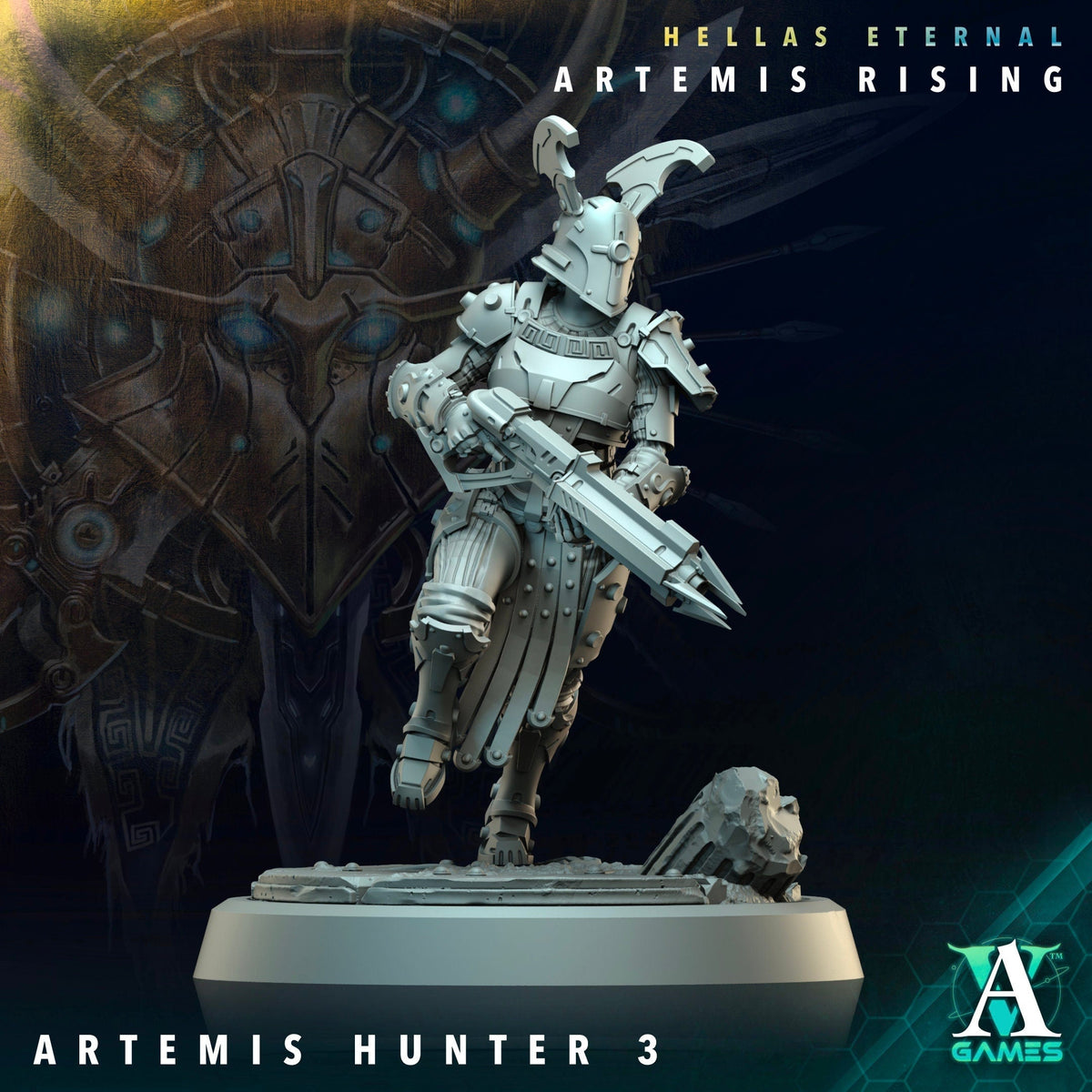 Artemis Hunter Resin Miniature Figure alternate view 3