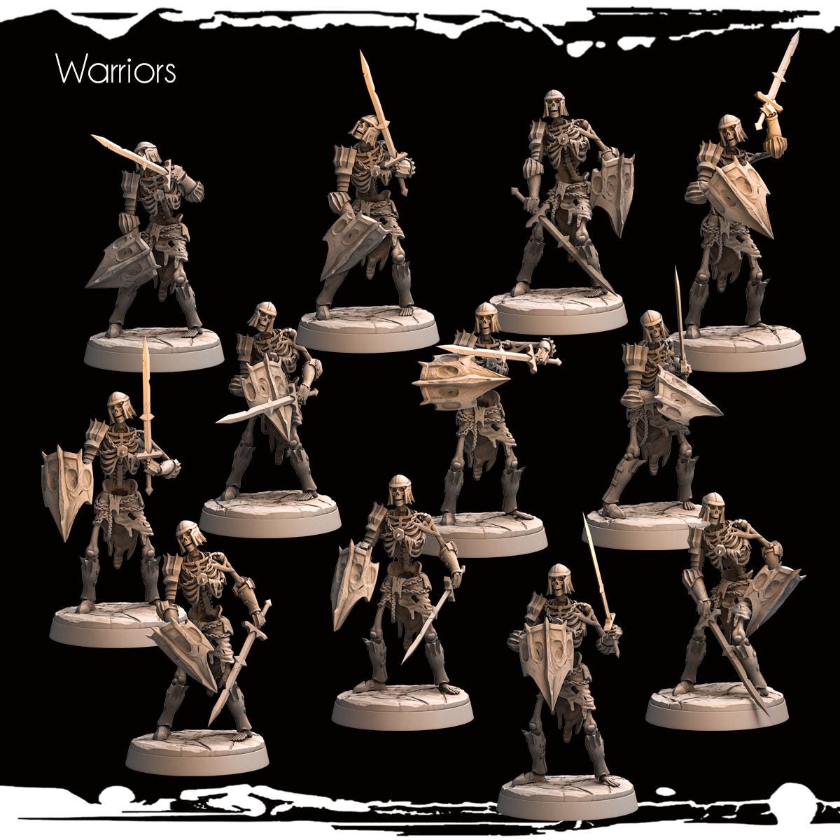 Skeletal Warriors Resin Miniature Figure product image