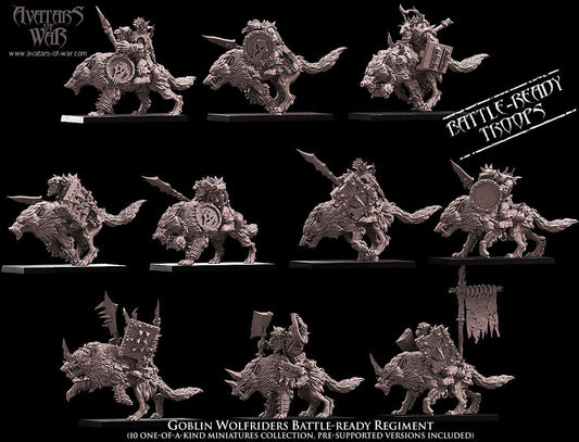 Goblin Wolfrider Battle-Ready Regiment Resin Miniatures Regiment alternate view 2