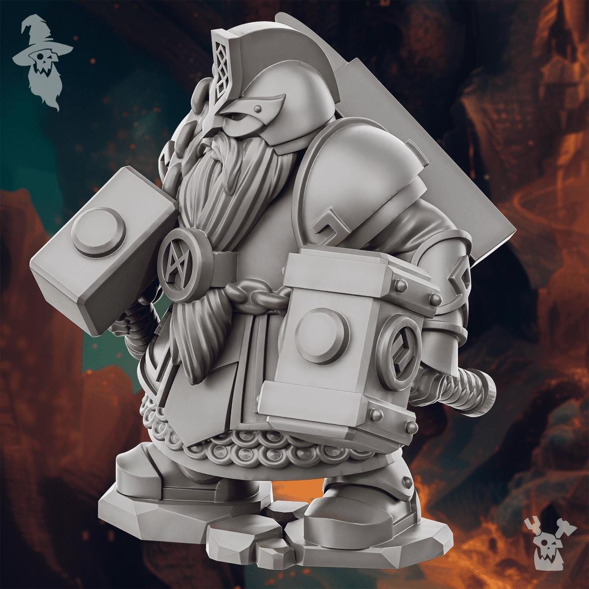 Steelhill Rune Smith Resin Miniature Figure alternate view 3