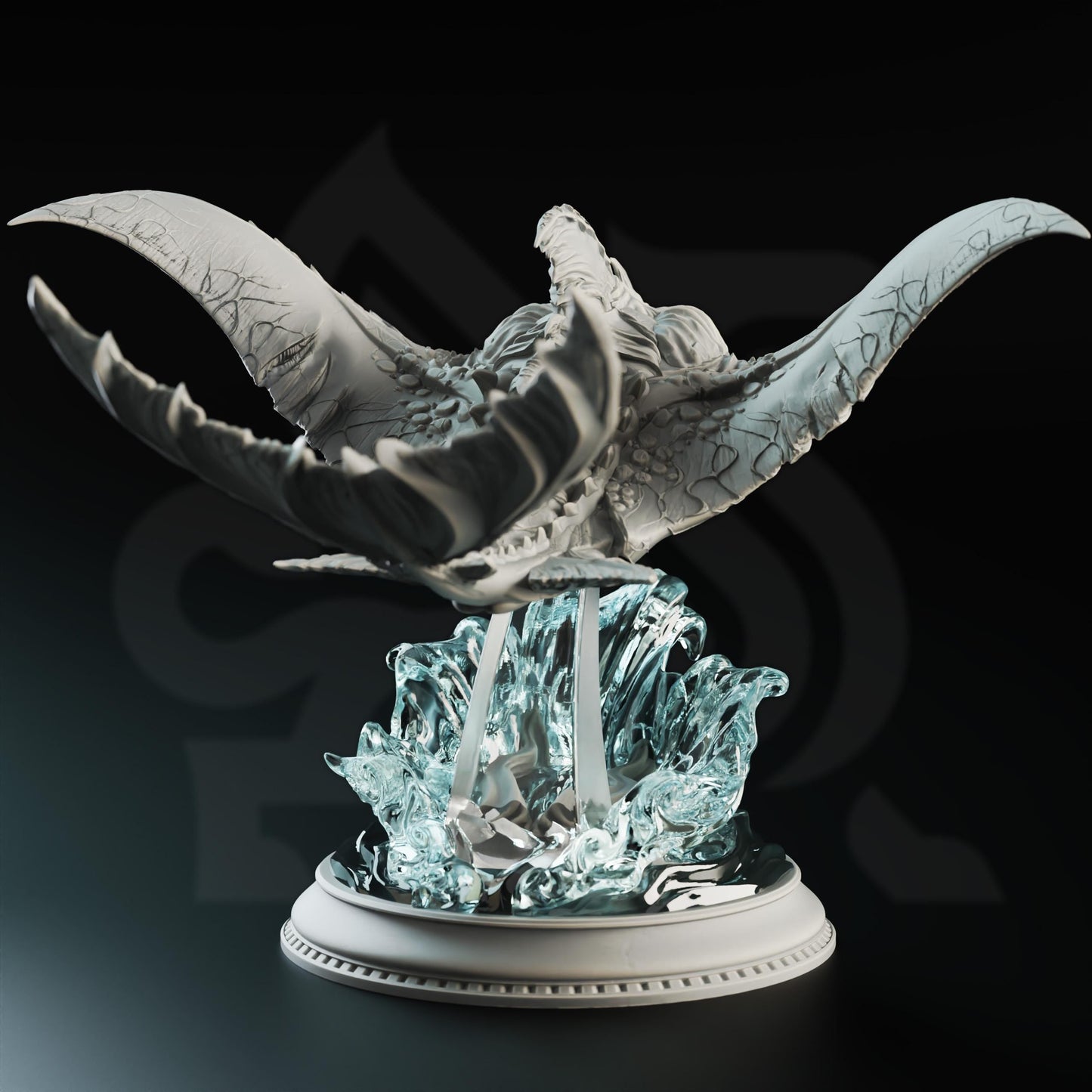 Flying Sea Ray Resin Miniature Figure alternate view 3