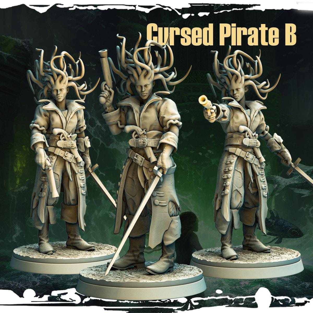 Cursed Pirate Gorgons Resin Miniature Figure product image