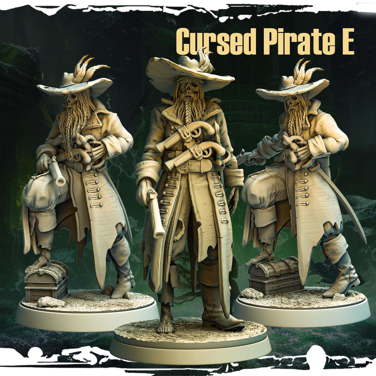 Cursed Pirate Captains Resin Miniature Figure product image