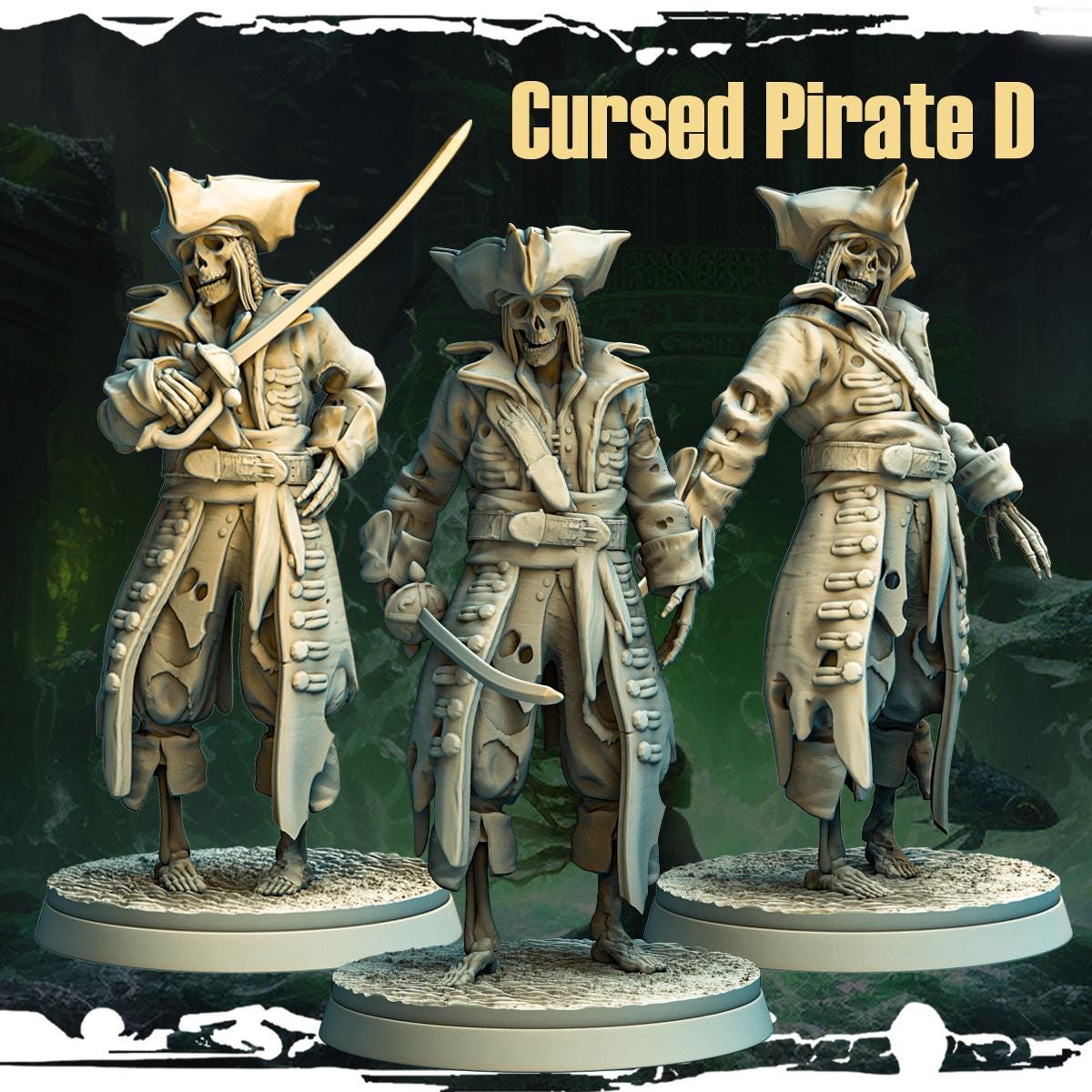 Cursed Buccaneers Resin Miniature Figure alternate view 2