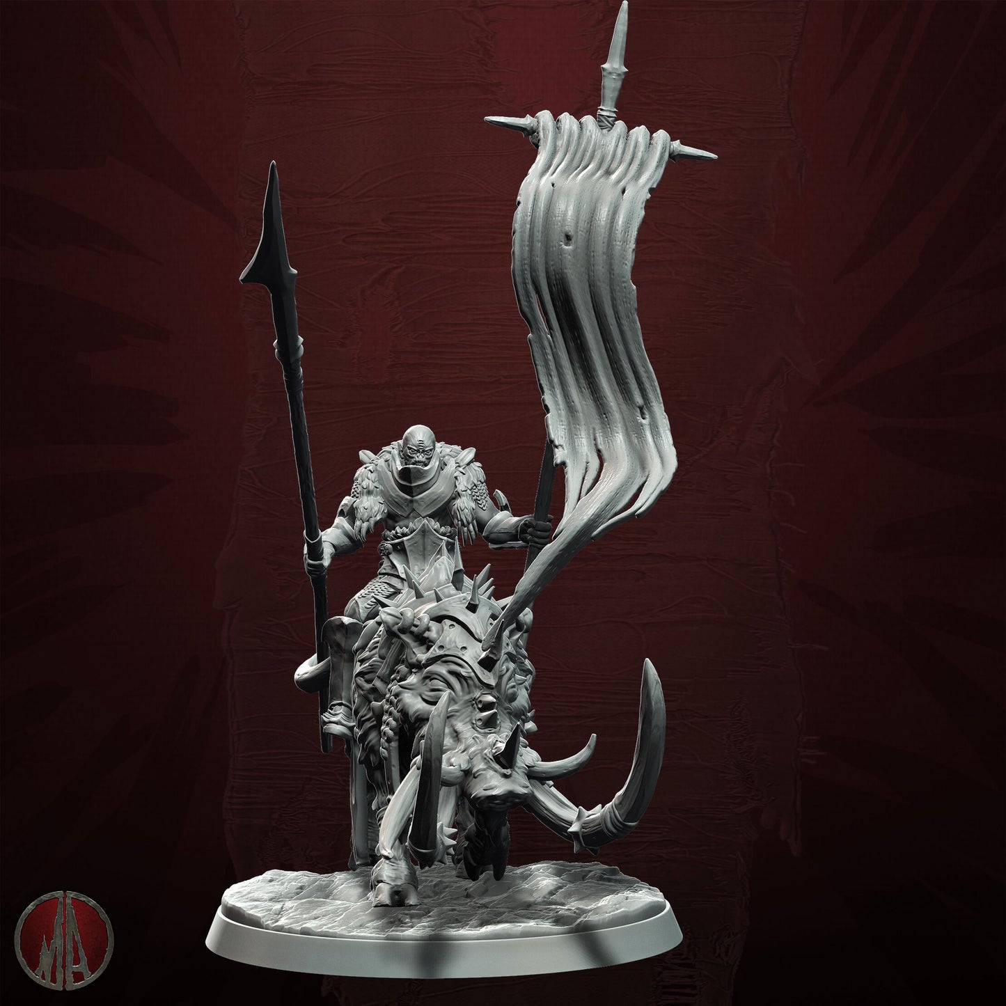Orc Dire Boar Rider Resin Miniature Figure alternate view 2