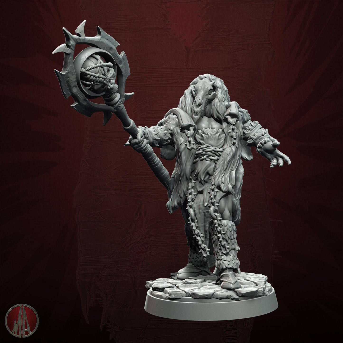 Orc Shaman Resin Miniature Figure - Monolith Arts alternate view 5