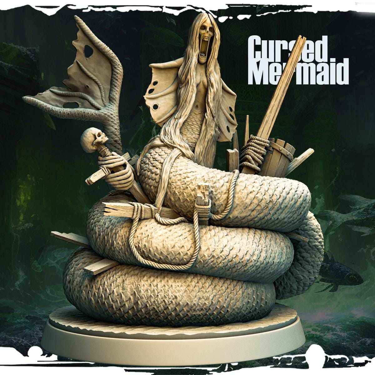 Cursed Mermaid Resin Miniature Figure product image