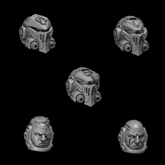 Crimson Lords Heavy Armor Helmets x10 Resin Upgrade Parts alternate view 2