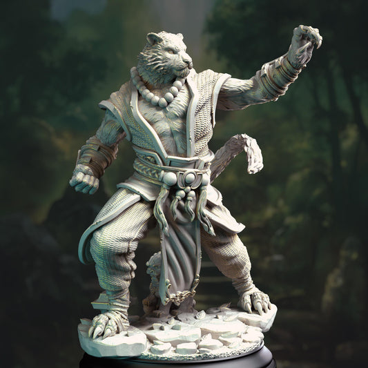Tiger Monk Resin Miniature Figure alternate view 2