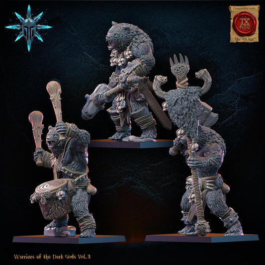 Chaos Werebear Command Group Resin Boss Miniature alternate view 2