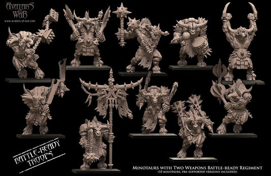 Minotaurs with Two Weapons Resin Upgrade Parts alternate view 2
