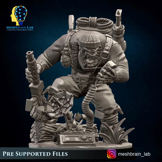 Ork Commando Radio Operator Resin Miniature Figure alternate view 2