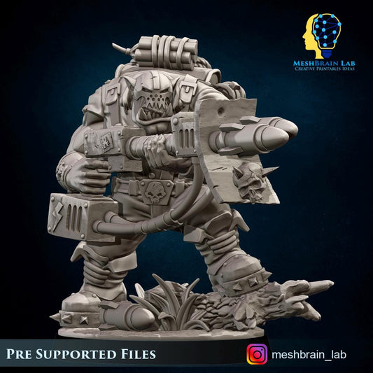 Ork Commando with Rocket Launcherby Meshbrain Labs Resin Miniature Figure alternate view 2