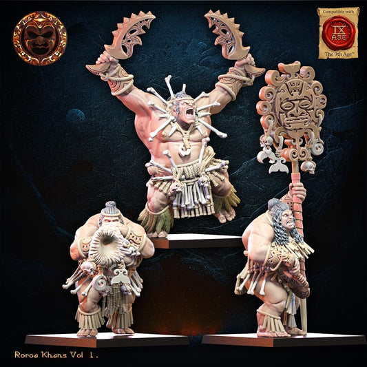Roroa Khans Command Group Resin Boss Miniature alternate view 2