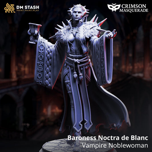 Vampire Noblewoman - Baroness Noctra De Blanc Resin Miniature Figure alternate view 2