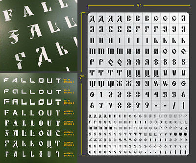 Pochoir aérographe lettrage militaire 004
