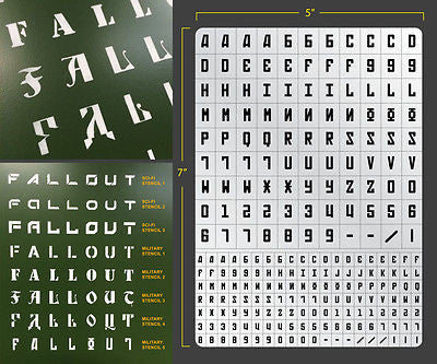 Pochoir aérographe lettrage militaire 005