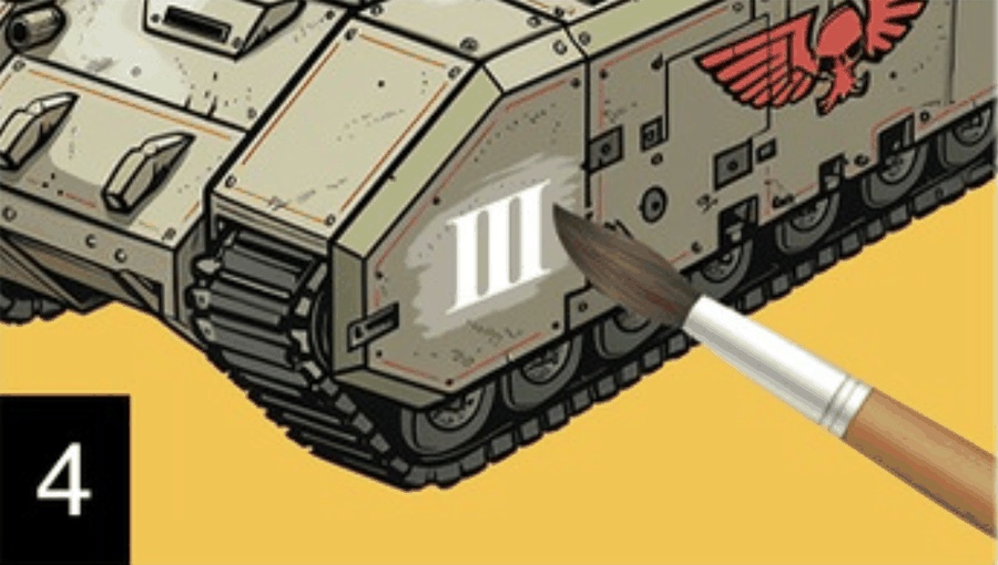 Brush sealing a waterslide decal on a miniature vehicle panel