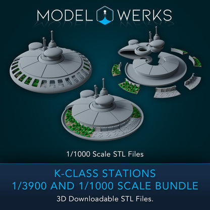 K-Class Stations 1/3900 and 1/1000 Scale STL Bundle
