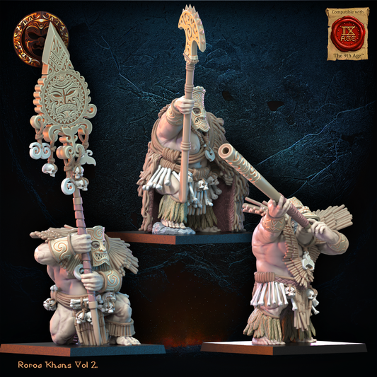 Roroa Khans Tiki Command Group Resin Boss Miniature alternate view 2