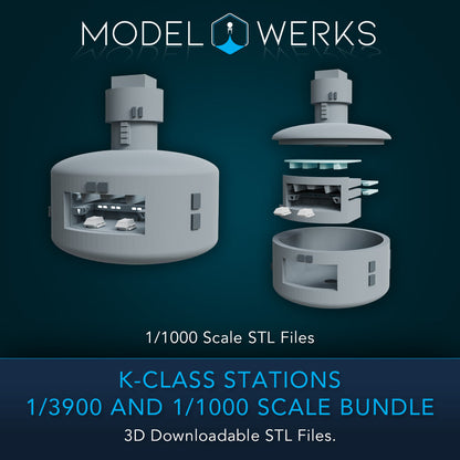 K-Class Stations 1/3900 and 1/1000 Scale STL Bundle
