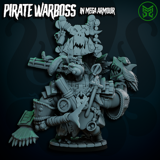 Pirate War Boss in Mega Armor Resin Upgrade Parts - Mekka Miniatures - Set 1 alternate view 2