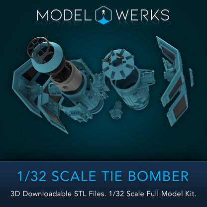 1/32 Scale Tie Bomber Full Kit STL File Download