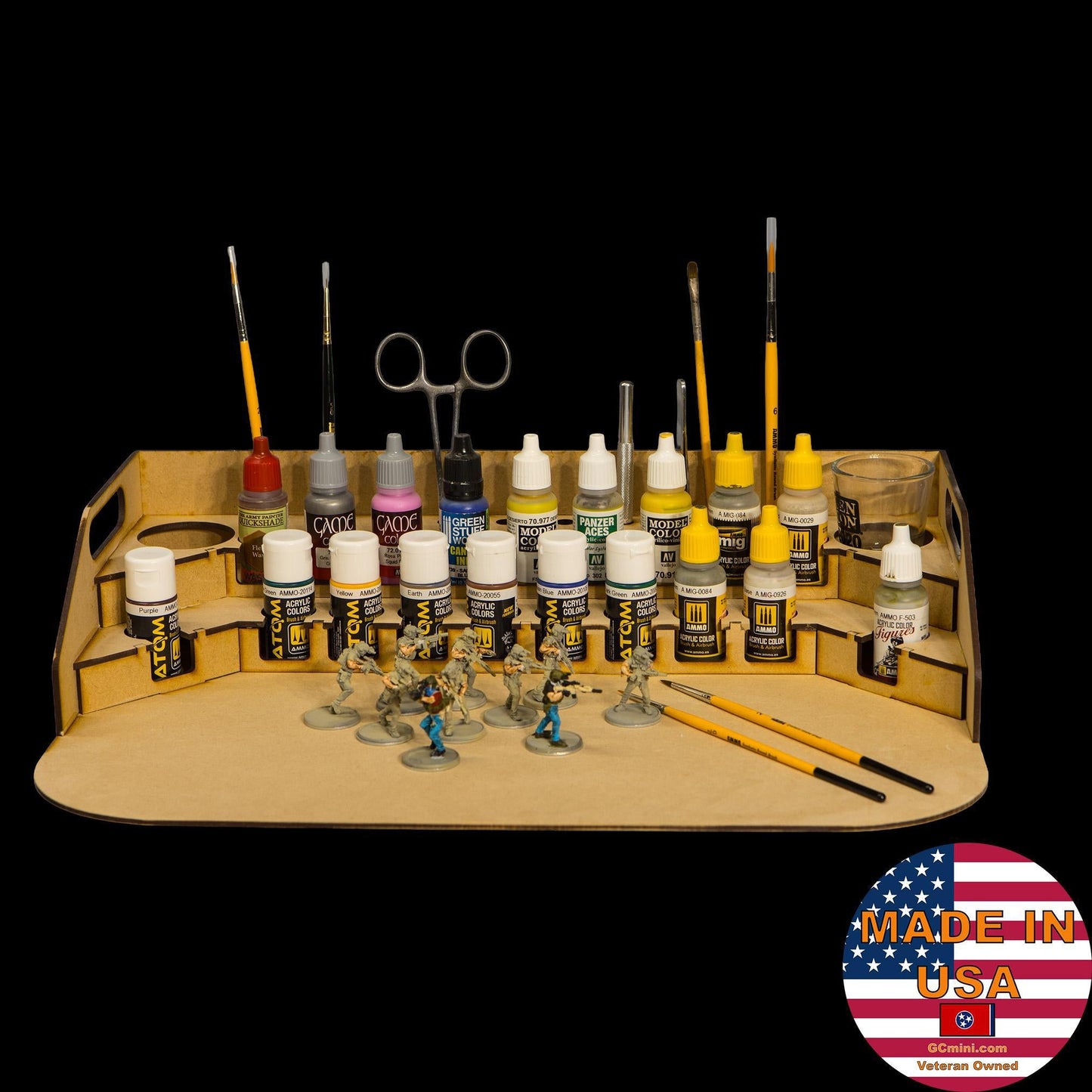 Painting Station - 26mm, For Vallejo and Army Painter Style Dropper Bottles